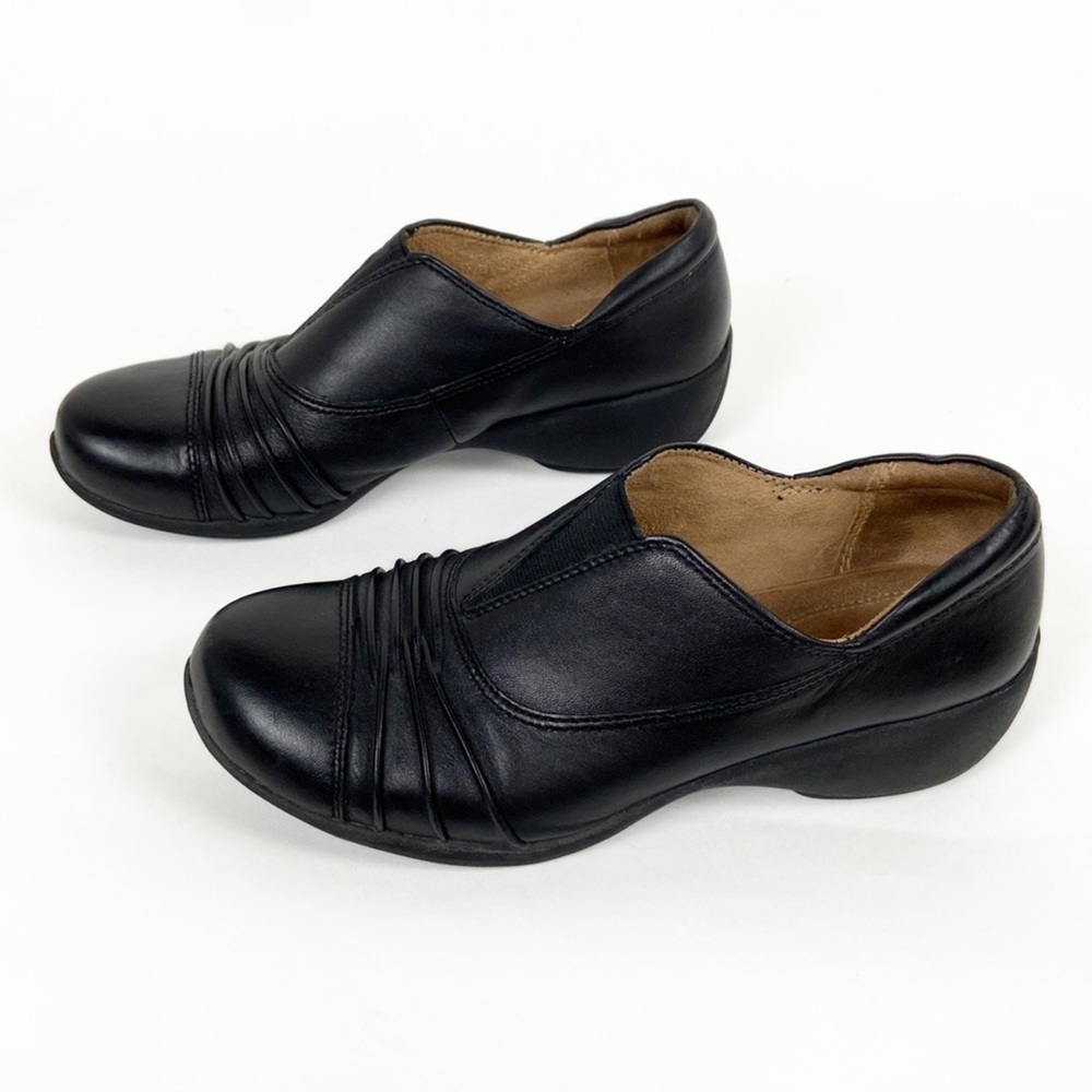 Naturalizer Jolton Black Leather Loafer Slip-on Low Heel Wedge Sz 7 - Picture 14 of 16